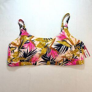 xHilaration Women's 24W Swim Bikini Top Tropical Pattern Lined